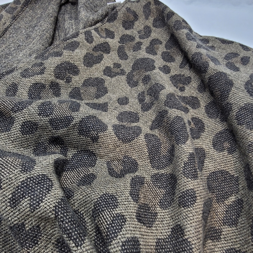 Woolrich Leopard Print Cape With Fringe - image 7